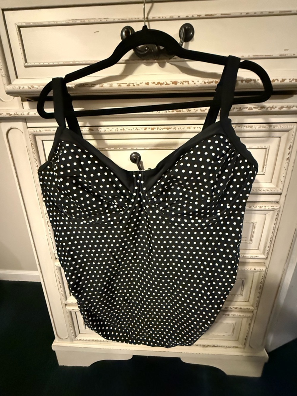 Merona Black and White Swim Top